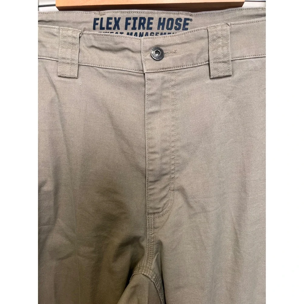 Duluth Flex Fire Hose Cargo Pants Relaxed Canvas Mens 40x30 Tan Solid Workwear
